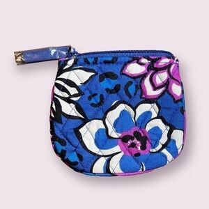 𝅺VERA Bradley Blue & Purple Quilted Coin Purse, Purple Lined, NWOT
